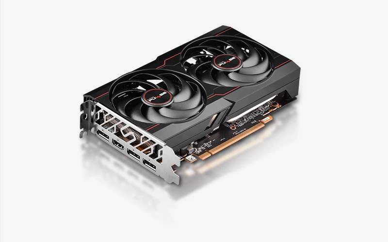 Radeon RX 6600 na versão Sapphire Pulse, em foto oficial de referência; a versão do anúncio pode variar