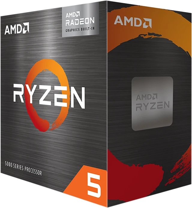 Foto de catálogo do AMD Ryzen 5 5600G com a embalagem do produto