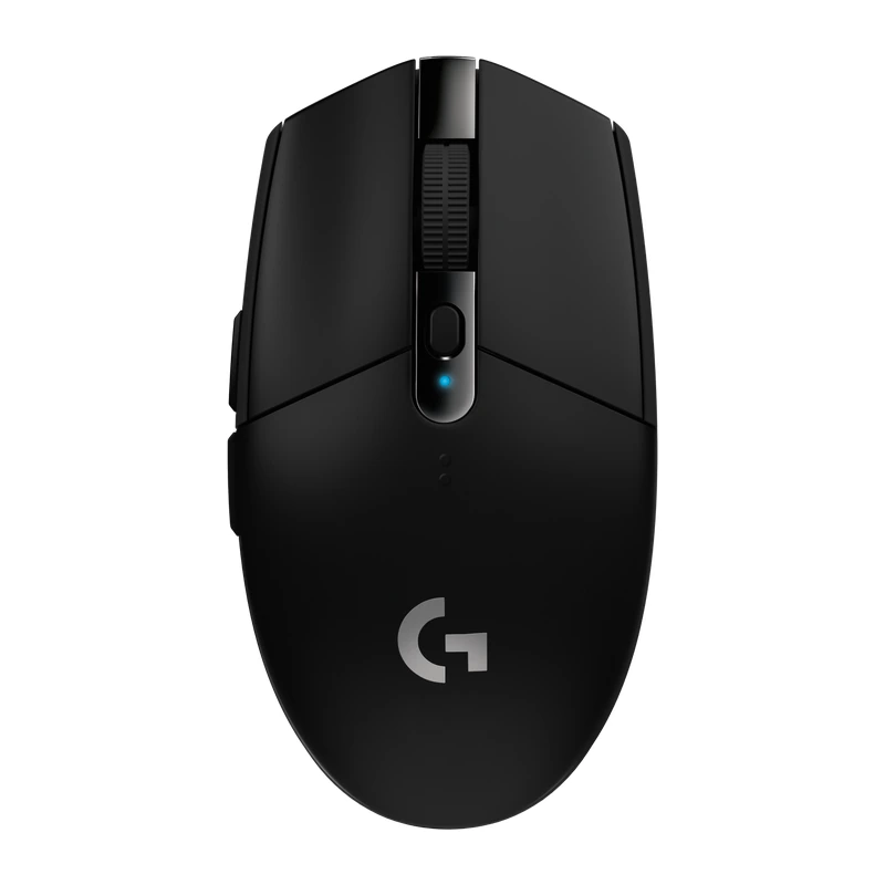 Logitech G305 LIGHTSPEED preto visto de cima, em imagem oficial do fabricante